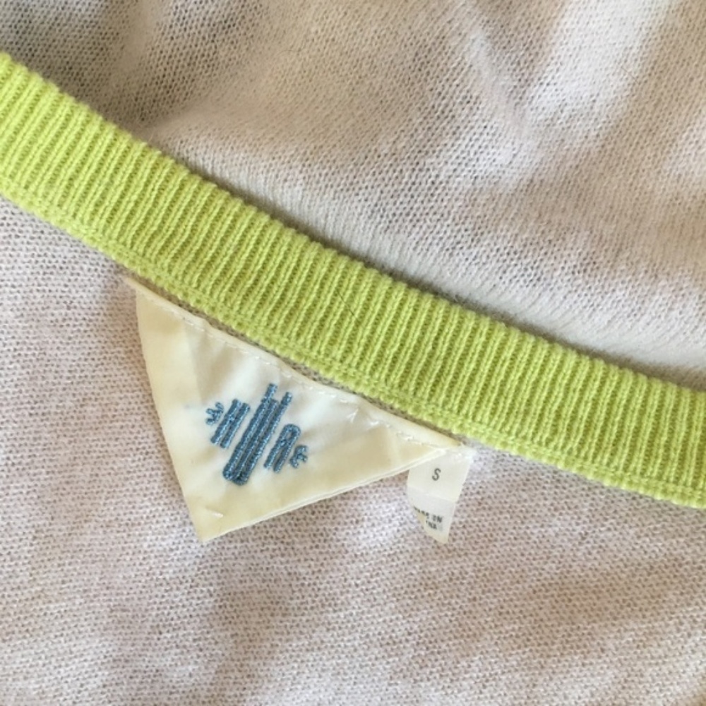 RARE!! Anthropologie HWR Monogram 100% Cashmere Scalloped Cardigan Sweater Small - Picture 8 of 10